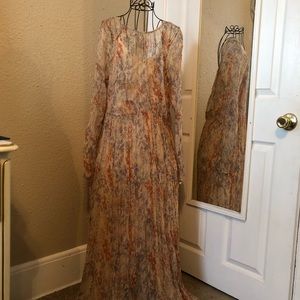 Free People sheet long dress with slip